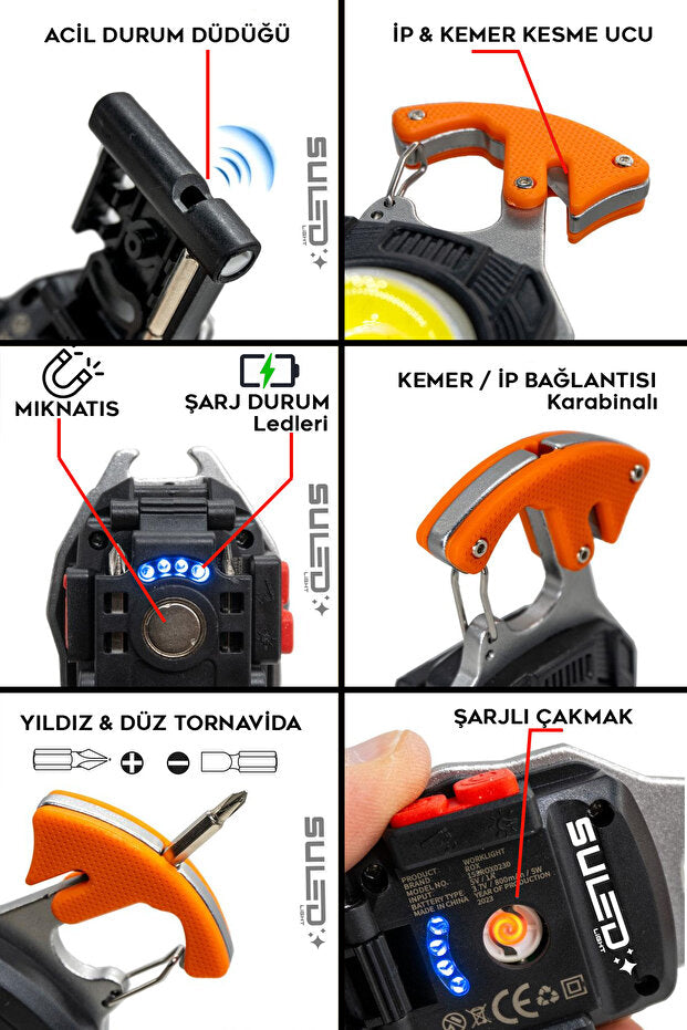 ŞARJ EDİLEBİLİR ÇOK AMAÇLI KAMP LED IŞIĞI